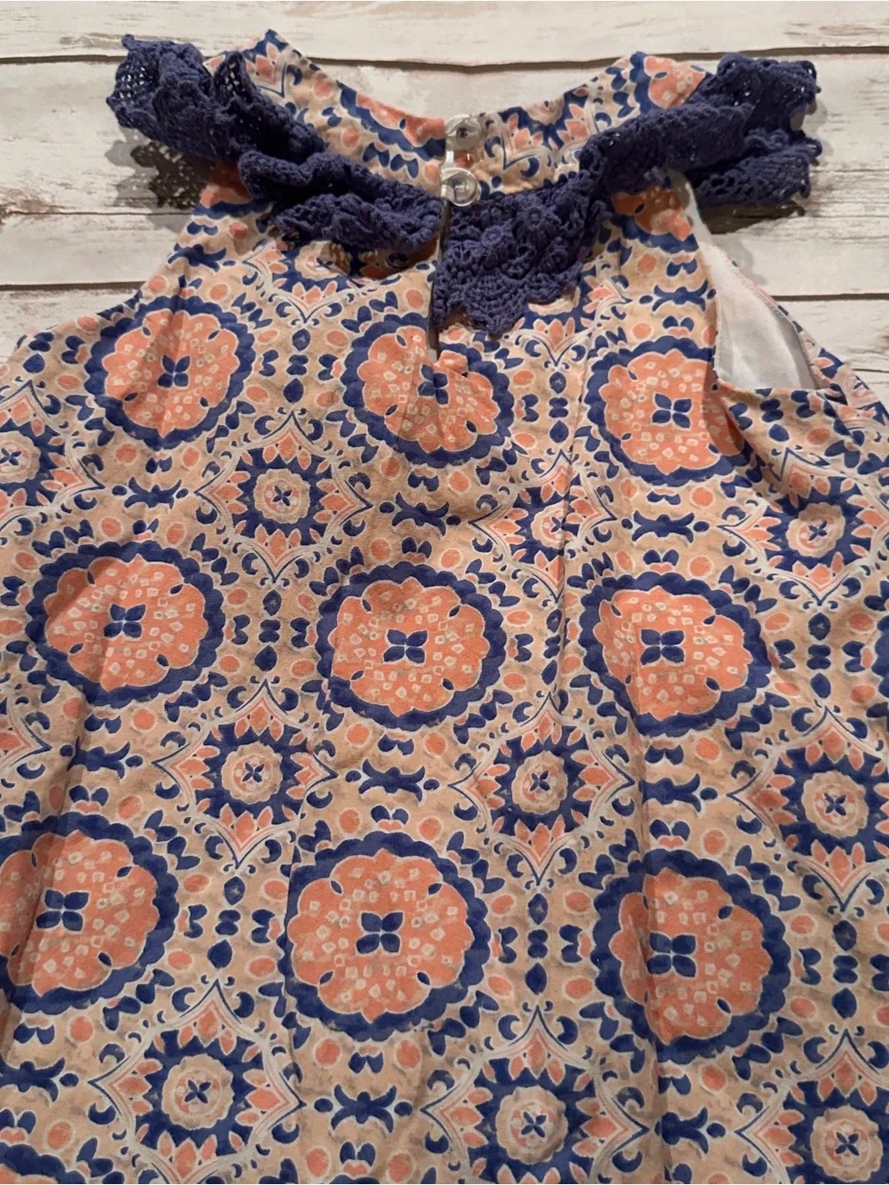 Counting Daisies floral dress with lace trim 4t vguc